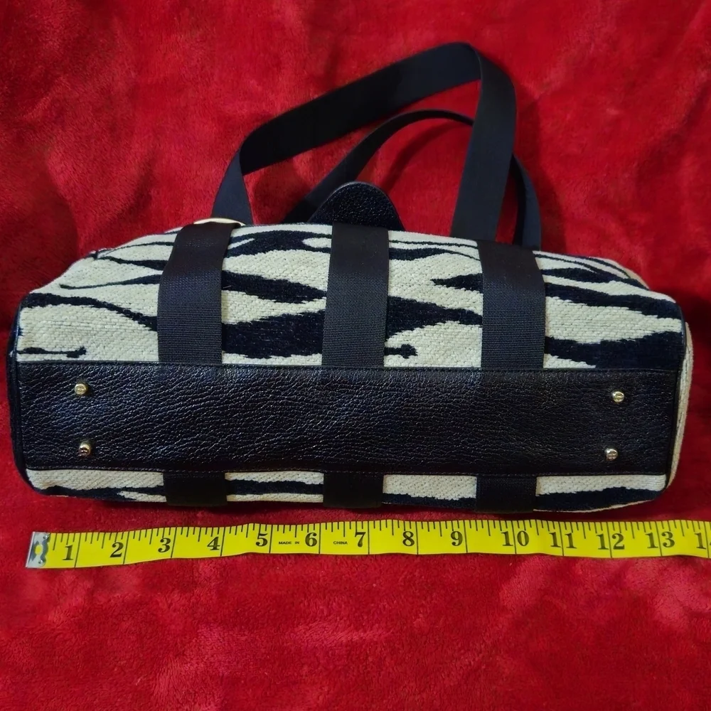 Kate Spade Mc Cardel Kariba Black and Cream Zebra Print Satchel/Shoulder Bag